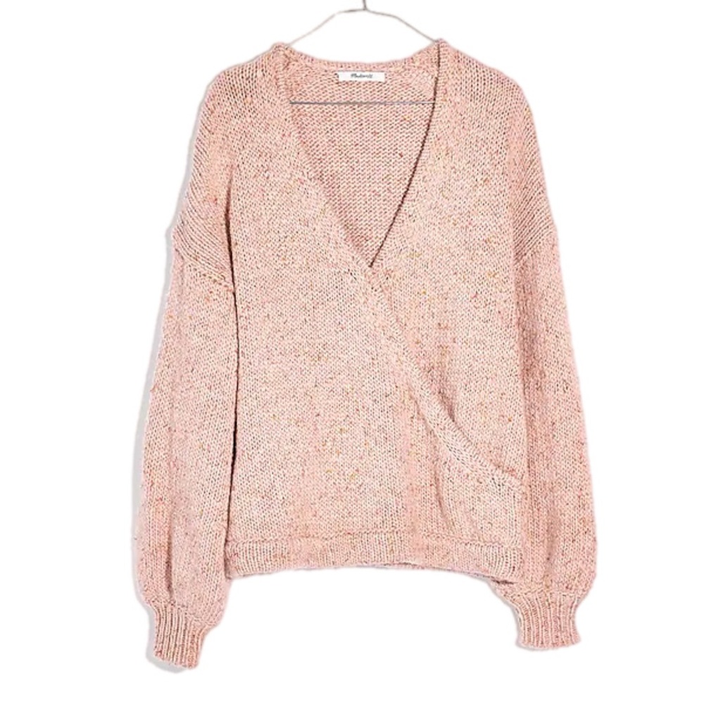 Madewell Beresford Wrap-Front Pullover Sweater